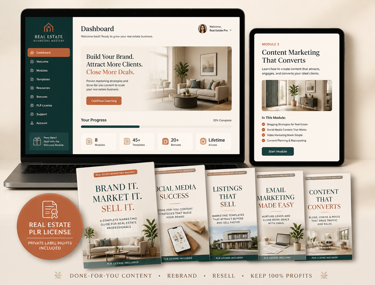Real Estate PLR License mockup